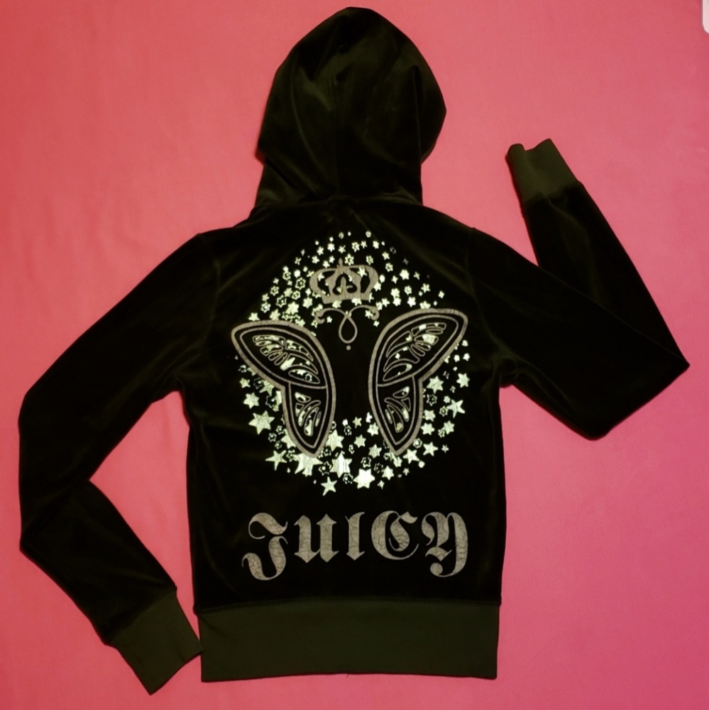 JUICY COUTURE 🦋 chocolate butterfly velour hoodie